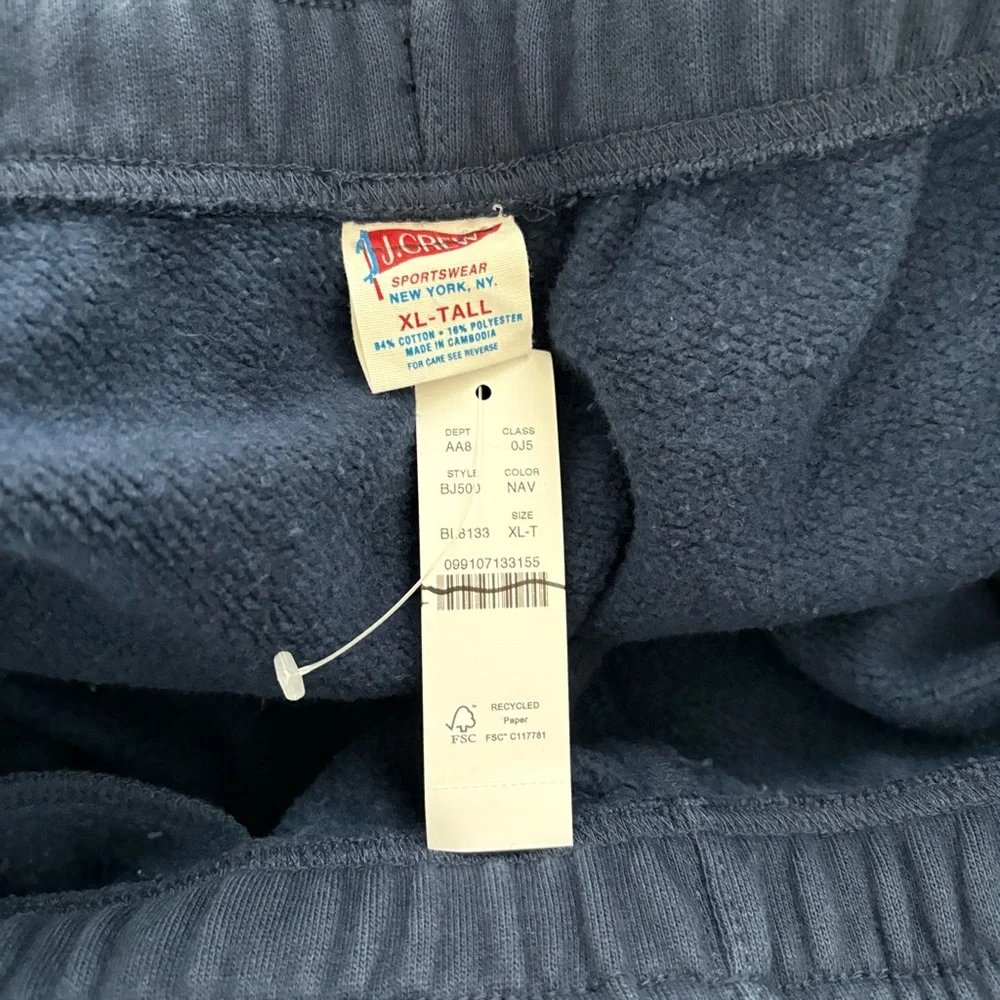 NWT J. Crew Tall Heritage 14 oz. Fleece Sweatpant Navy Blue
